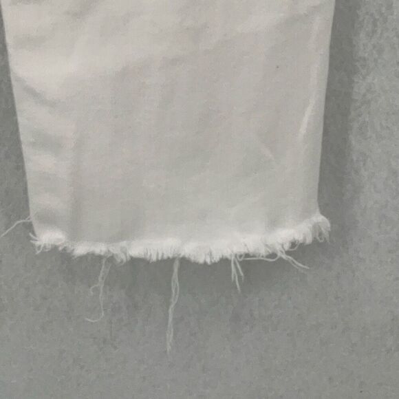 Mother White The Insider Stretch Bootcut Raw Hem Crop Step Fray Jeans Size 24 - Picture 5 of 10